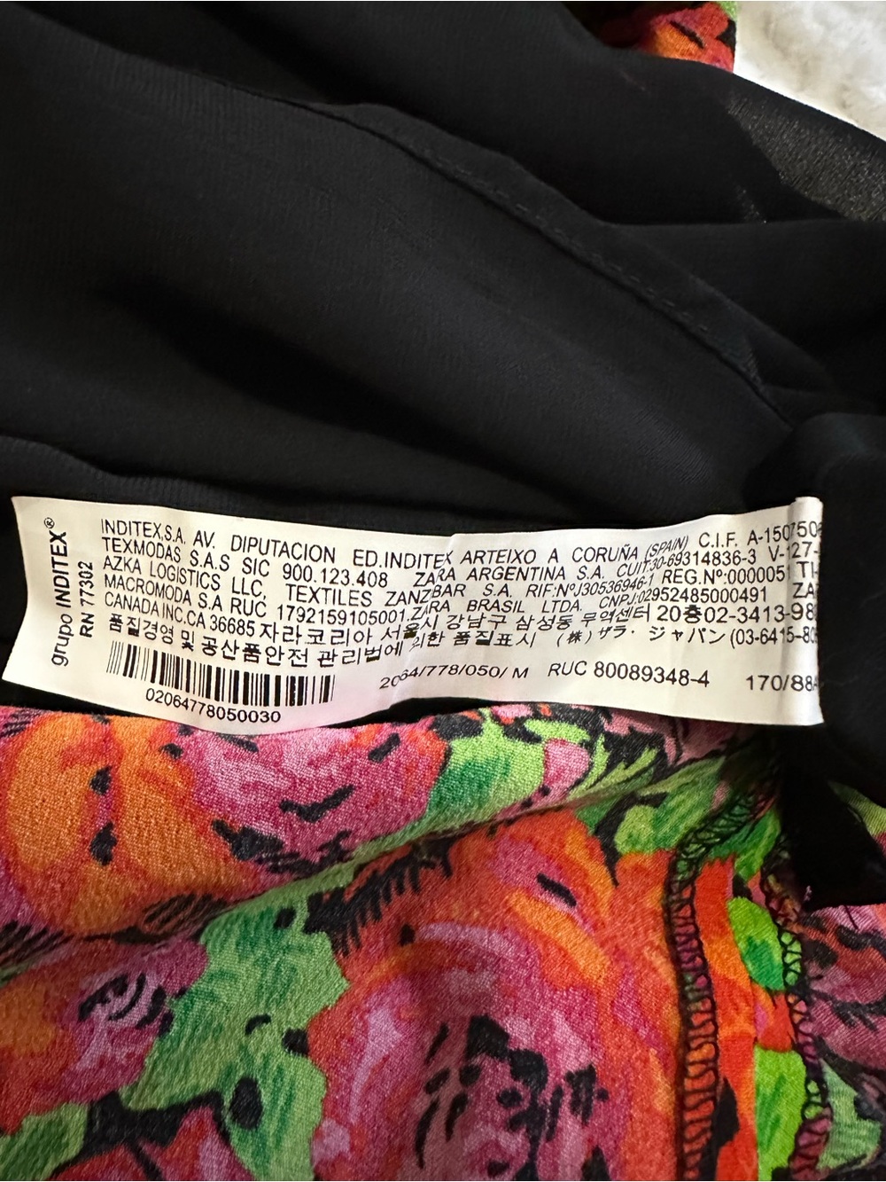 New With Tags! Zara Neon Floral Long Sleeve Knot Front Dress – Size Medium (M) - Picture 10 of 12